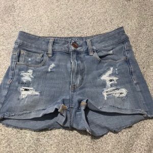 Light washed denim shorts